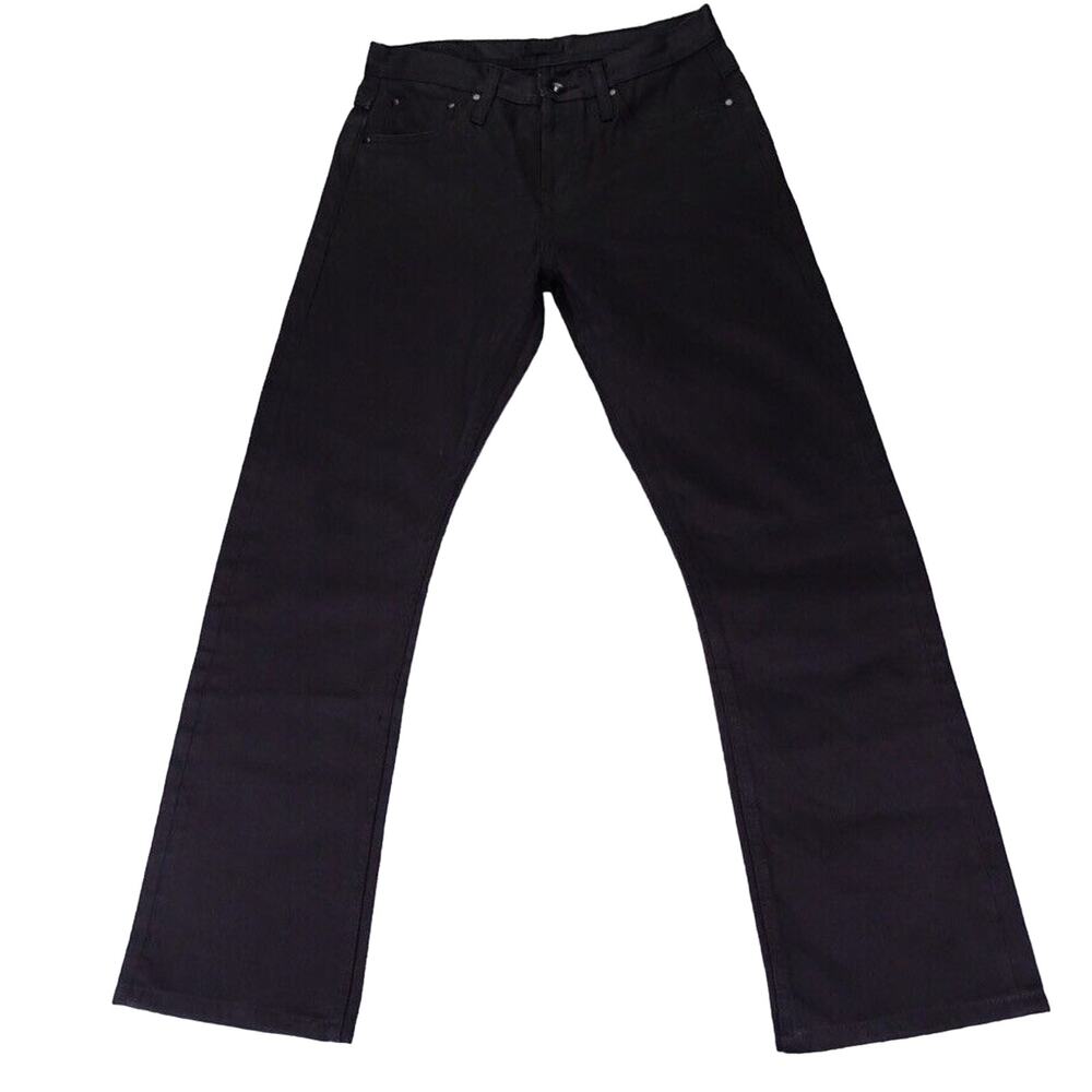 Unbranded Jeans Mens 30x30 Black UB355 Straight Fit 12.oz Selvedge Button Fly